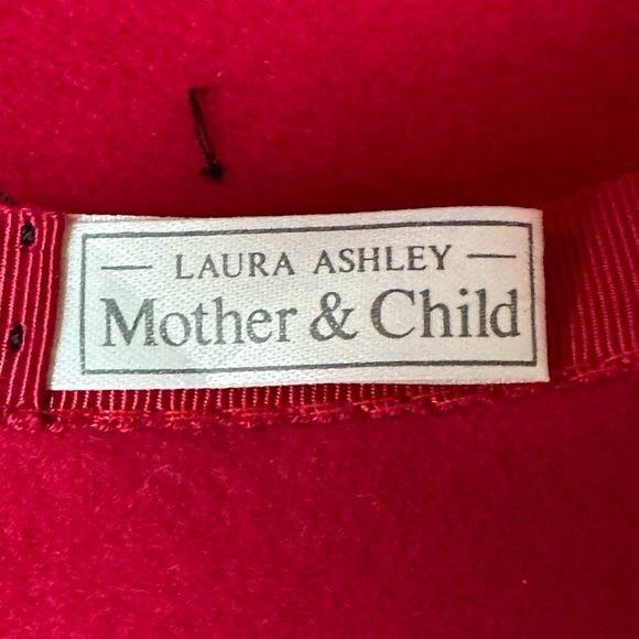 LAURA ASHLEY Vintage 80s Red Wool‎ Felt Hat Bowler Cloche UK Made Mother & Child main image 4